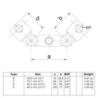 Buiskoppeling Dubbel scharnierstuk-F / 60,3 mm